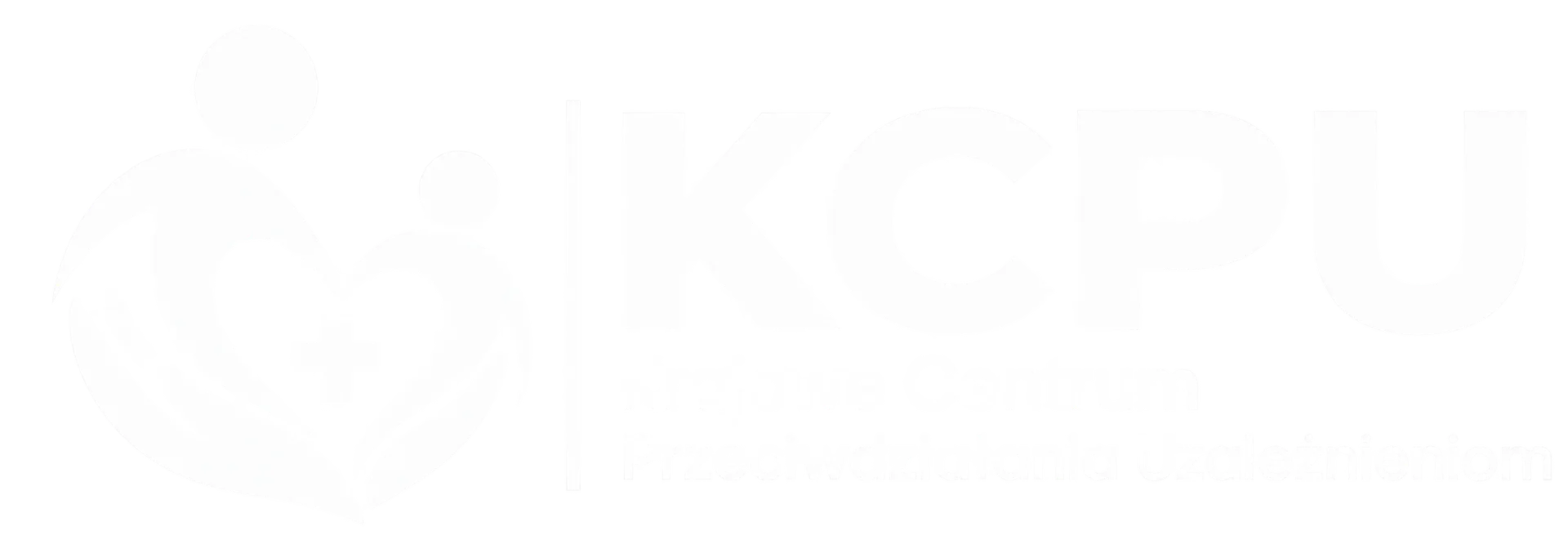 Białe logo KCPU na przezroczystym tle