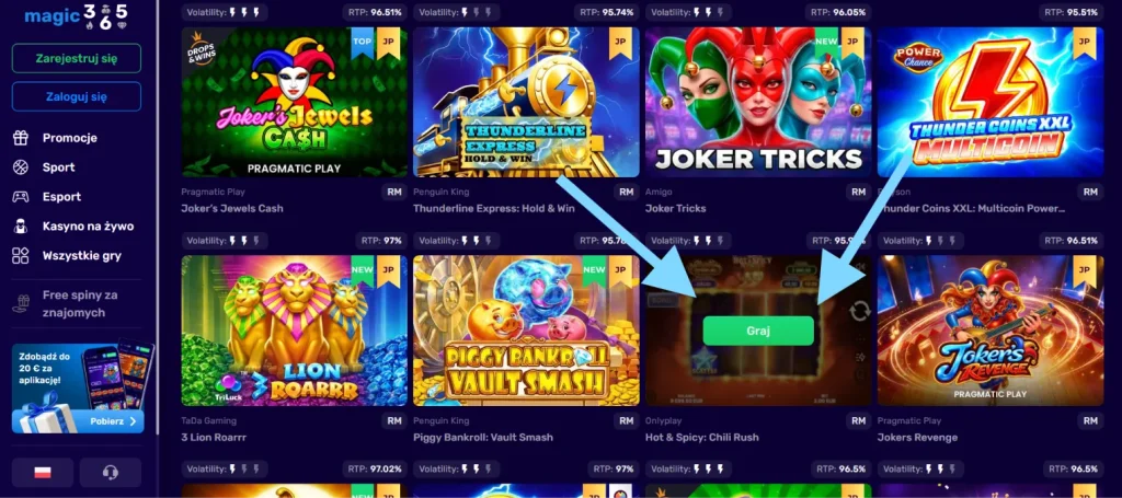 Kasyno online ekran główny
